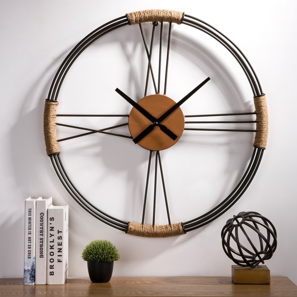 Glitzhome Farmhouse Metal Wall Clock