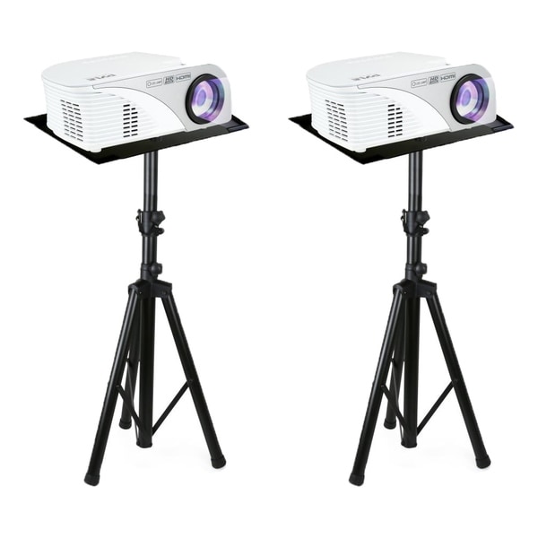 Set of (2) Pyle Pro DJ Laptop Stand, Multi-function, Tripod Projector Stand, Adjustable 30 to 55 Inch
