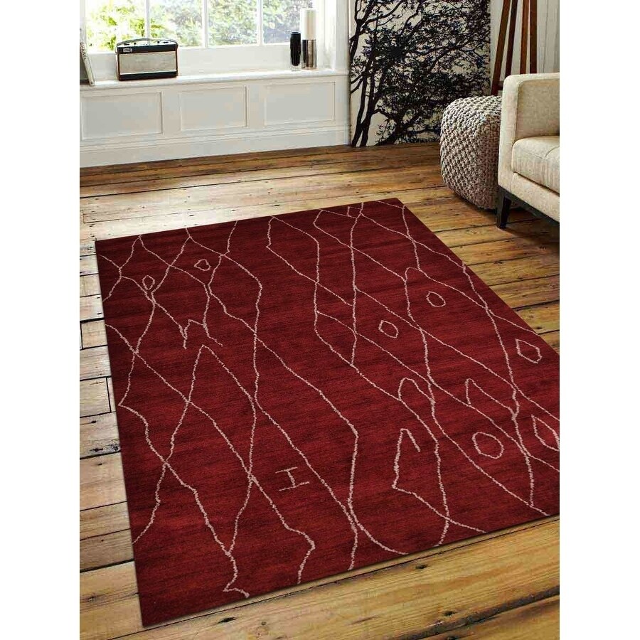 Geometric Handmade Gabbeh Silk Indian Oriental Contemporary Area Rug