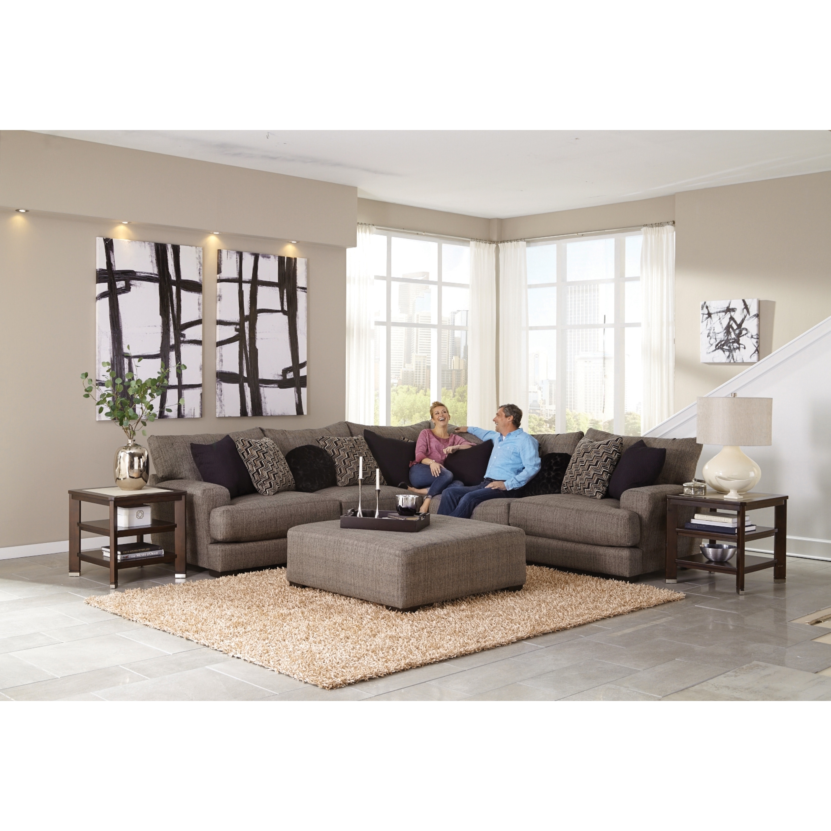Padden Sectional Sofa And Ottoman Living Room Set On Sale Overstock 29593331