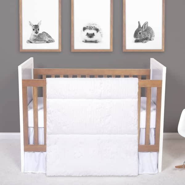 slide 2 of 10, Simply White 3 Piece Crib Bedding Set