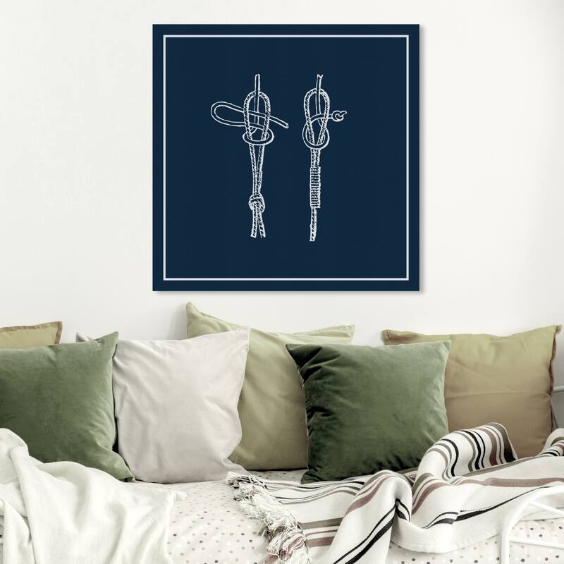 Wynwood Studio 'Knots B' Nautical and Coastal Wall Art Canvas Print - Blue, White