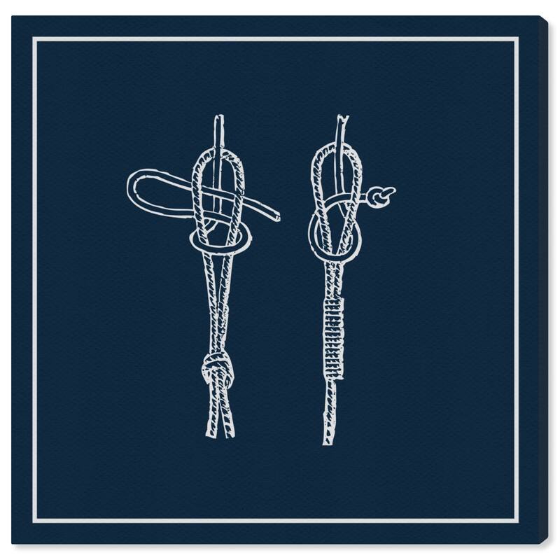 Wynwood Studio 'Knots B' Nautical and Coastal Wall Art Canvas Print - Blue, White