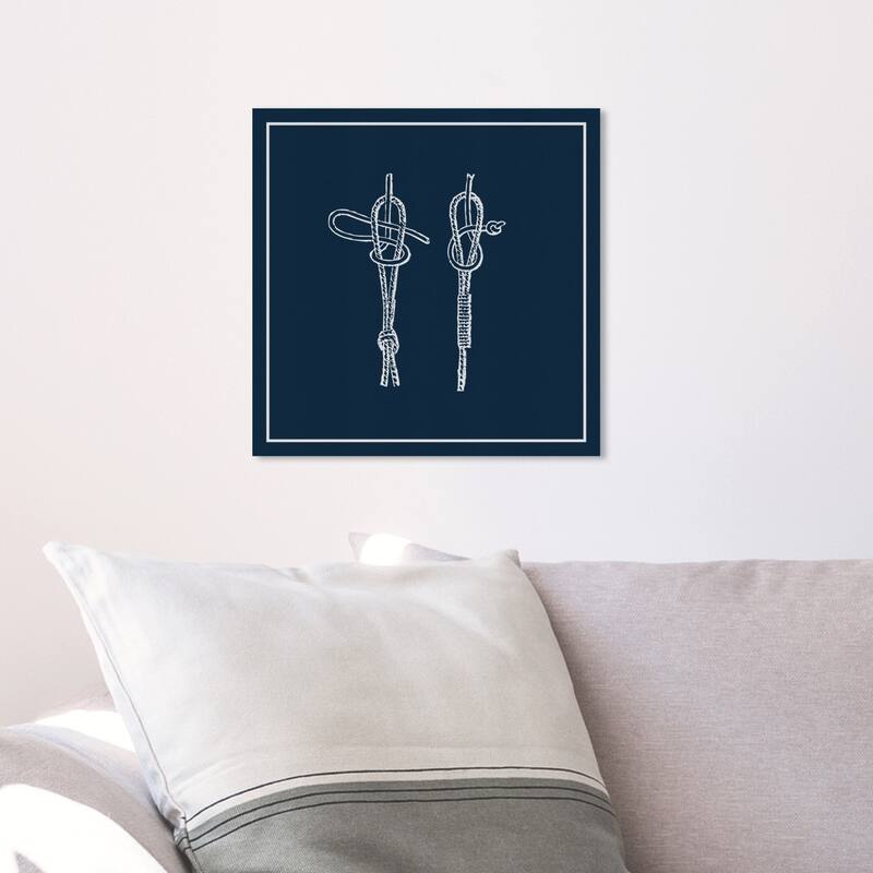 Wynwood Studio 'Knots B' Nautical and Coastal Wall Art Canvas Print - Blue, White