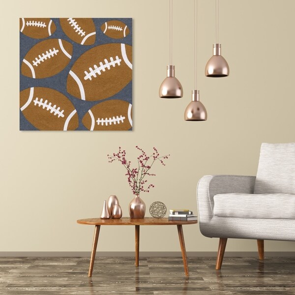 Wynwood Studio 'Football' Sports and Teams Wall Art Canvas Print - Brown, Gray