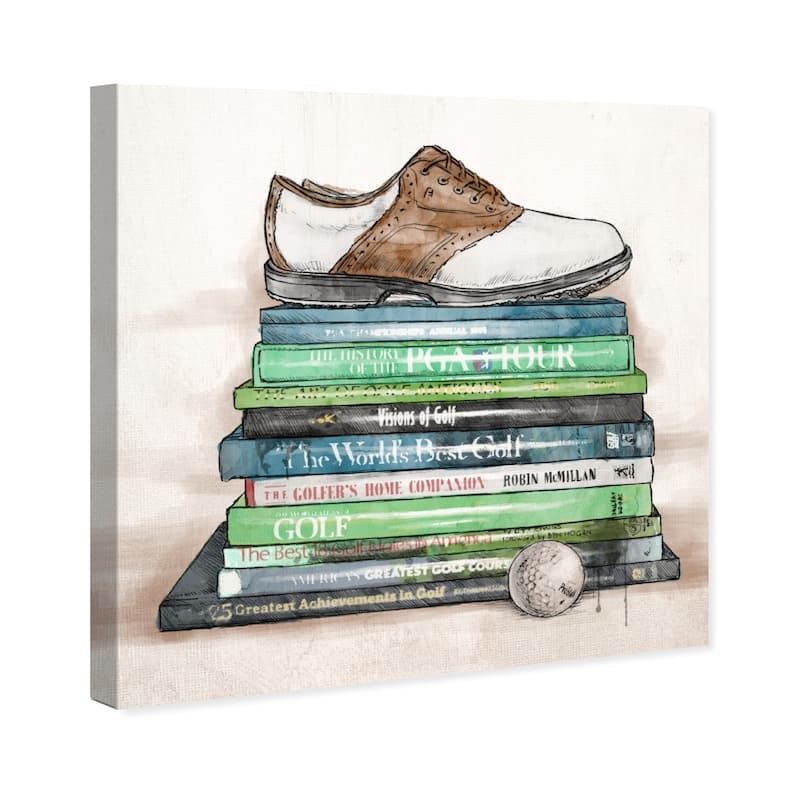 Wynwood Studio 'Golf Books' Fashion and Glam Wall Art Canvas Print - Green, Brown