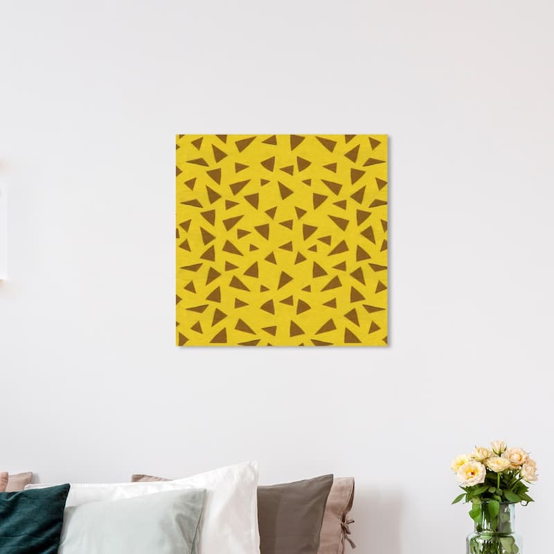 Wynwood Studio 'Giraffe Pattern' Animals Wall Art Canvas Print - Yellow, Brown - 20 x 20