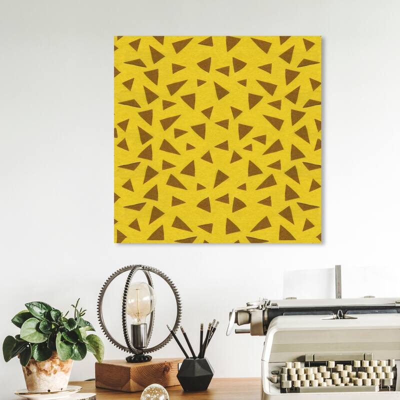 Wynwood Studio 'Giraffe Pattern' Animals Wall Art Canvas Print - Yellow, Brown - 12 x 12