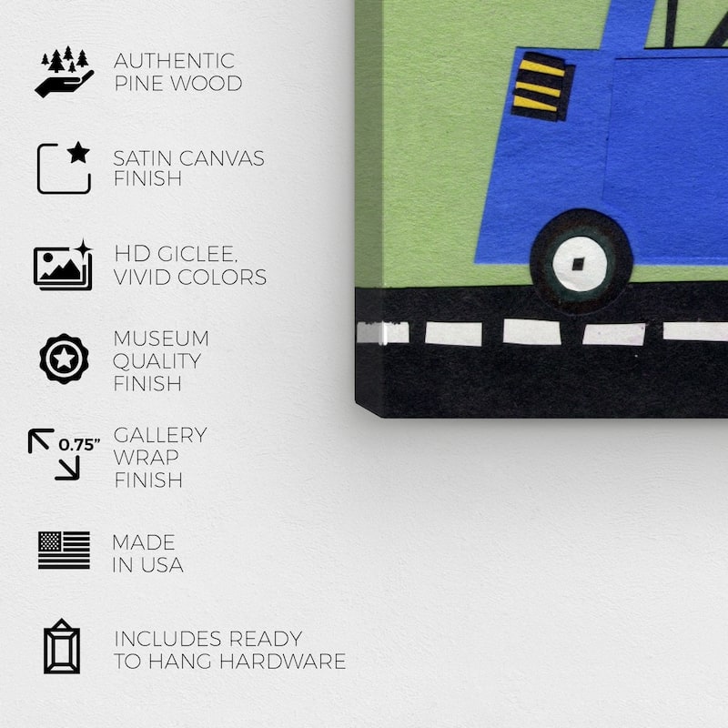 Wynwood Studio 'Lets Go on a Roadtrip' Transportation Wall Art Canvas Print - Blue, Green