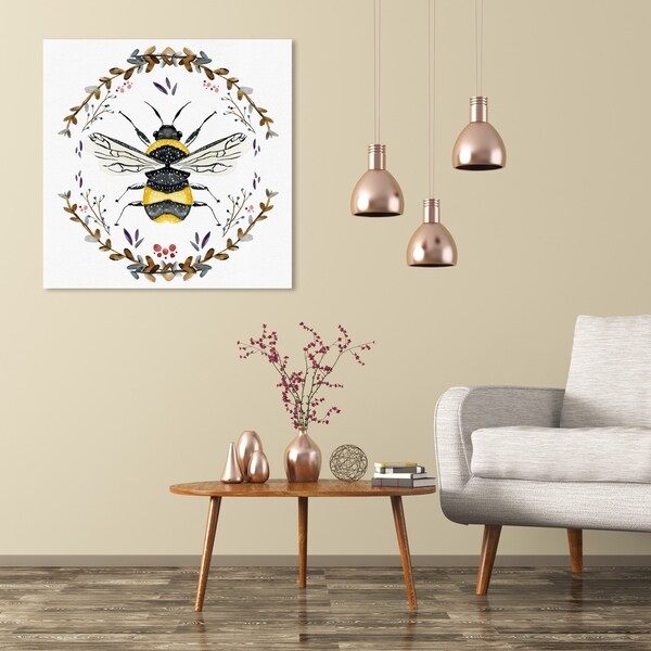 Wynwood Studio 'Bumblebee' Animals Wall Art Canvas Print - Gold, White