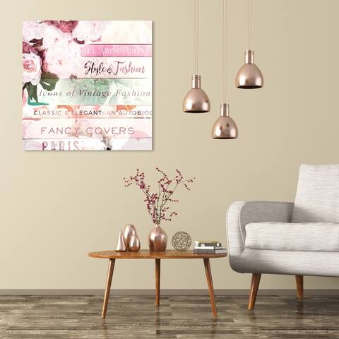 Wynwood Studio 'Pastel Love Books' Fashion and Glam Wall Art Canvas Print - Pink, Green