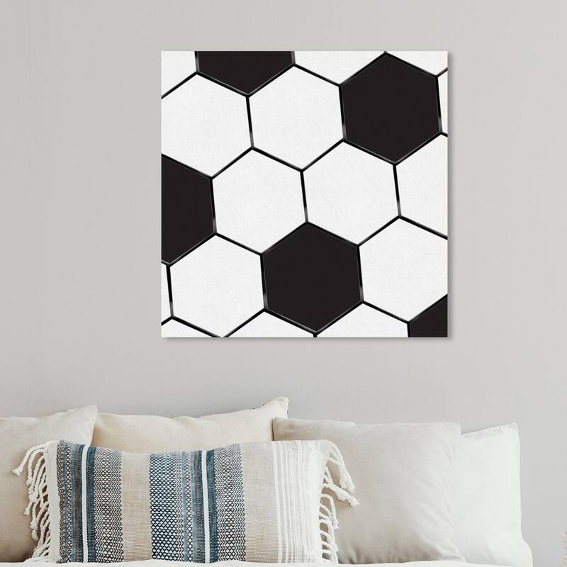 Wynwood Studio 'Soccer Ball' Sports and Teams Wall Art Canvas Print - Black, White
