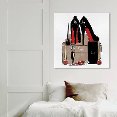 Wynwood Studio 'High Heels High Fashion' Fashion and Glam Wall Art Canvas Print - Black, Red