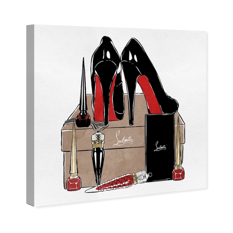Wynwood Studio 'High Heels High Fashion' Fashion and Glam Wall Art Canvas Print - Black, Red