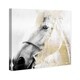 preview thumbnail 3 of 4, Wynwood Studio 'Horse Gold Dream' Animals Wall Art Canvas Print - White, Gold