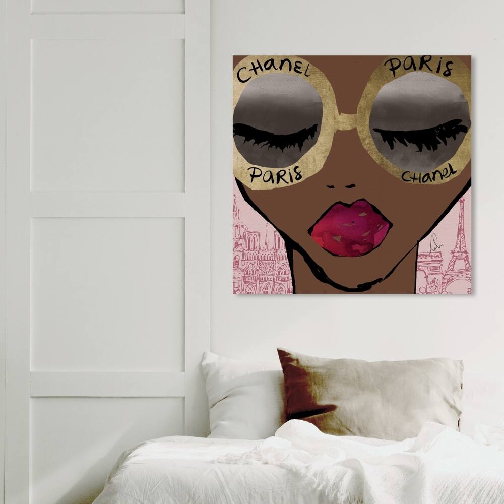 Wynwood Studio 'Ready For The City Gold' Fashion and Glam Wall Art Canvas Print - Gold, Pink