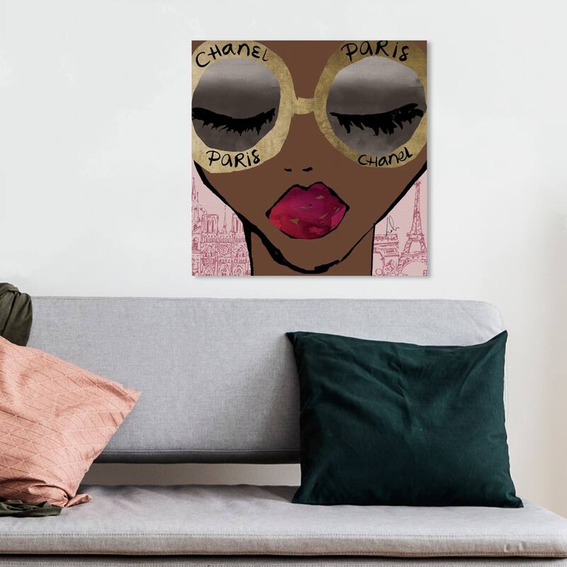 Wynwood Studio 'Ready For The City Gold' Fashion and Glam Wall Art Canvas Print - Gold, Pink - 12 x 12