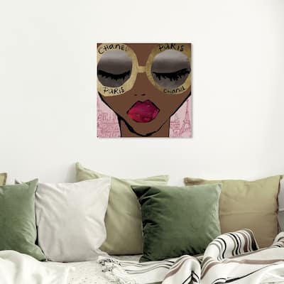 Wynwood Studio 'Ready For The City Gold' Fashion and Glam Wall Art Canvas Print - Gold, Pink