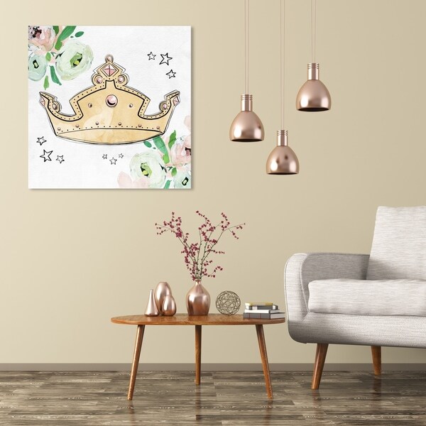 Wynwood Studio 'Scribble Tiara' Fantasy and Sci-Fi Wall Art Canvas Print - Gold, White