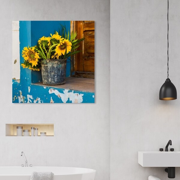 Wynwood Studio 'Camaguey Flowers' Floral and Botanical Wall Art Canvas Print - Yellow, Blue