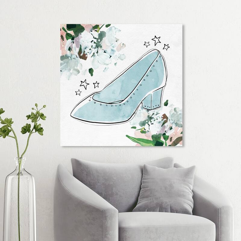 Wynwood Studio 'Scribble Slipper' Fantasy and Sci-Fi Wall Art Canvas Print - Blue, White