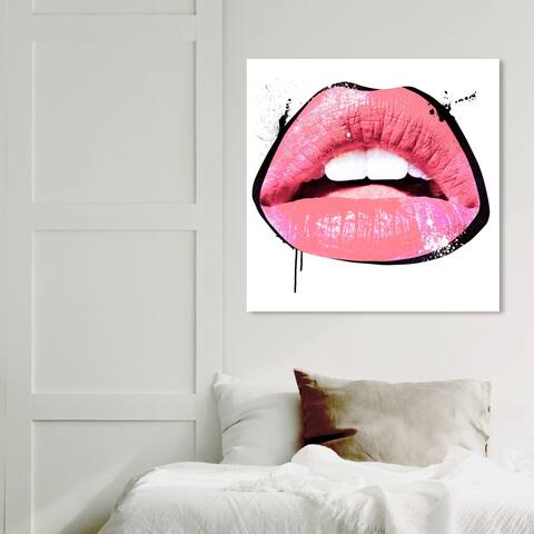 Wynwood Studio 'Rad Lips' Fashion and Glam Wall Art Canvas Print - Pink, White