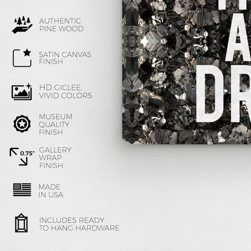 Wynwood Studio 'All A Dream Glitter' Typography and Quotes Wall Art Canvas Print - White, Gray