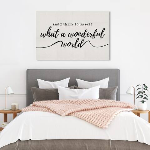 Wynwood Studio 'A Wonderful Life' Typography and Quotes Wall Art Canvas Print - White, Black