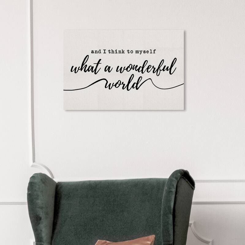 Wynwood Studio 'A Wonderful Life' Typography and Quotes Wall Art Canvas Print - White, Black - 24 x 16