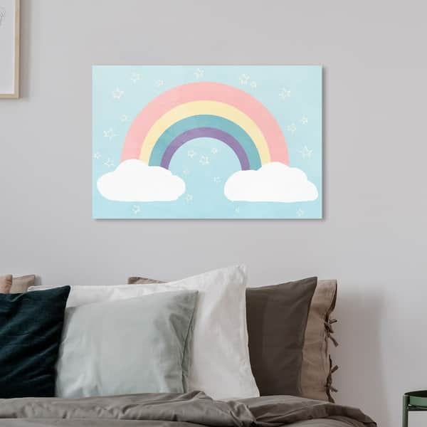 Wynwood Studio 'Soft Rainbow' Nature and Landscape Wall Art Canvas ...