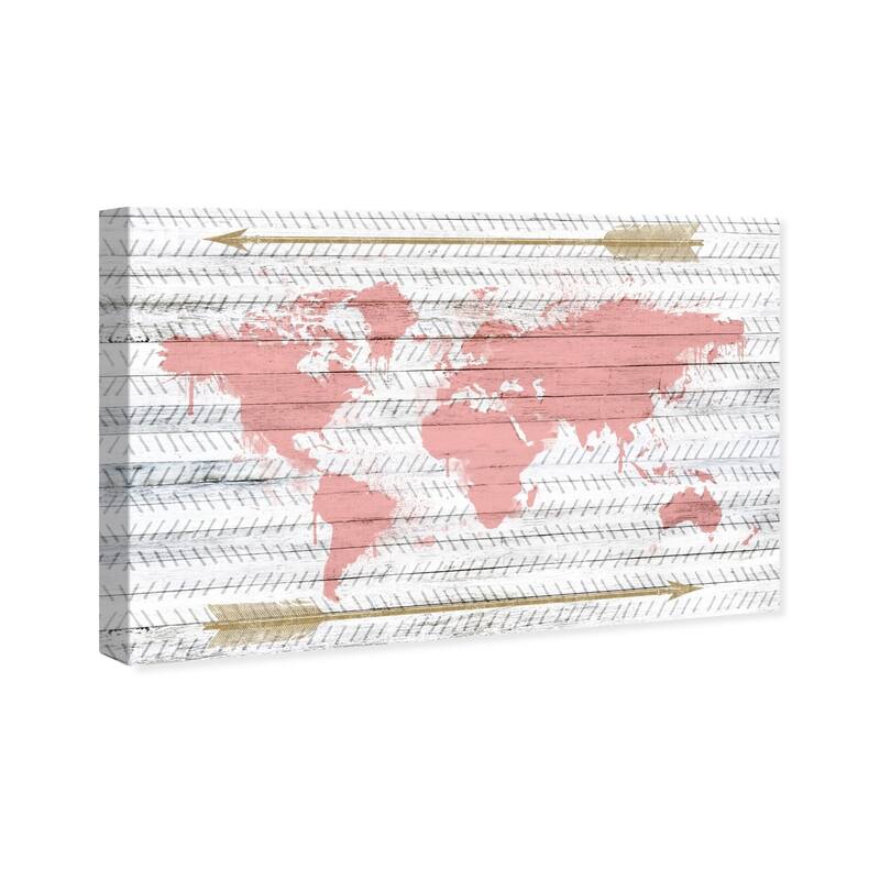 Wynwood Studio 'Mapamudi Boho Blush' Maps and Flags Wall Art Canvas Print - Pink, Gold