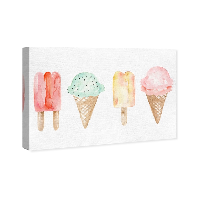 Wynwood Studio 'Ice Cream You Scream' Food and Cuisine Wall Art Canvas Print - White, Pink