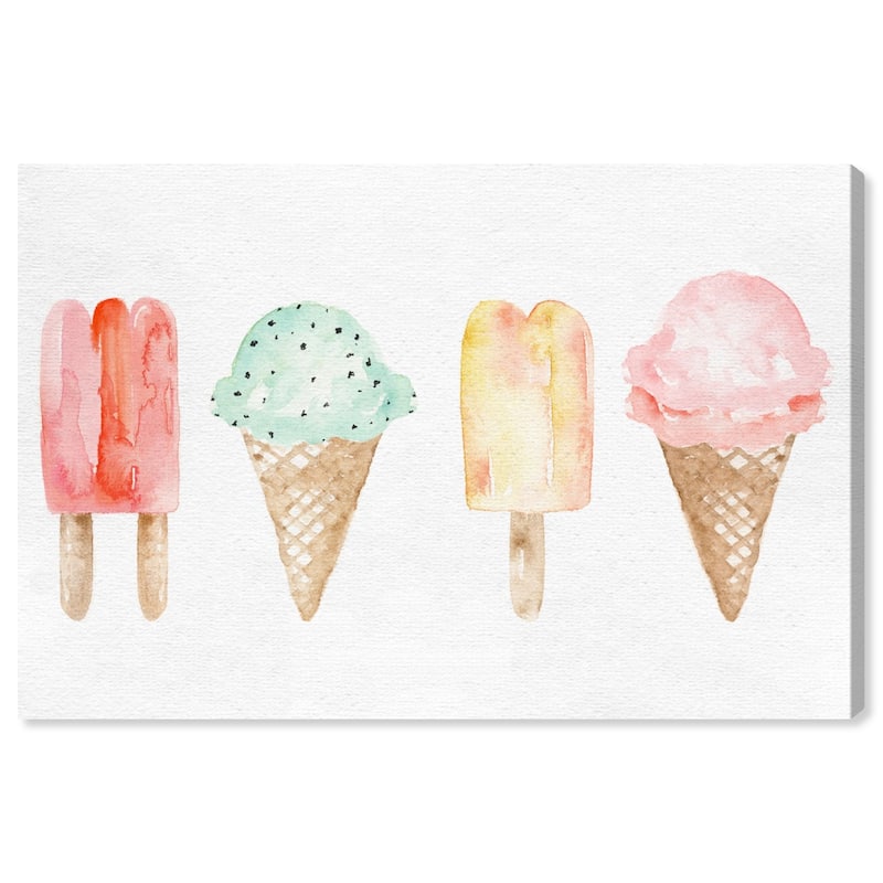 Wynwood Studio 'Ice Cream You Scream' Food and Cuisine Wall Art Canvas Print - White, Pink