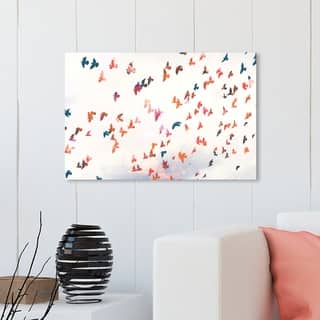 Wynwood Studio 'Birds in the Fall' Animals Wall Art Canvas Print - White, Orange