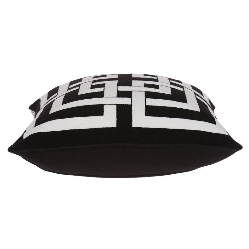 Parkland Collection Abali Transitional Black and White Pillow Cover With Poly Insert