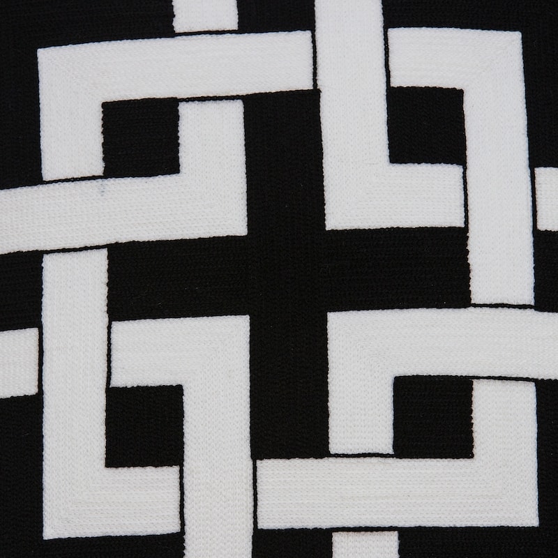 Parkland Collection Abali Transitional Black and White Pillow Cover With Poly Insert