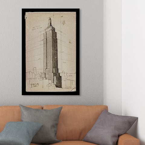 Wynwood Studio 'Empire State Building 1929' Architecture and Buildings Wall Art Canvas Print - Brown, Black