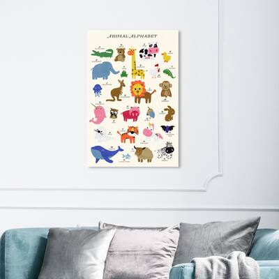 Wynwood Studio 'Alphabet' Education and Office Wall Art Canvas Print - White, Blue