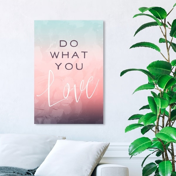 Wynwood Studio 'Do What You Love' Typography and Quotes Wall Art Canvas Print - Pink, Blue