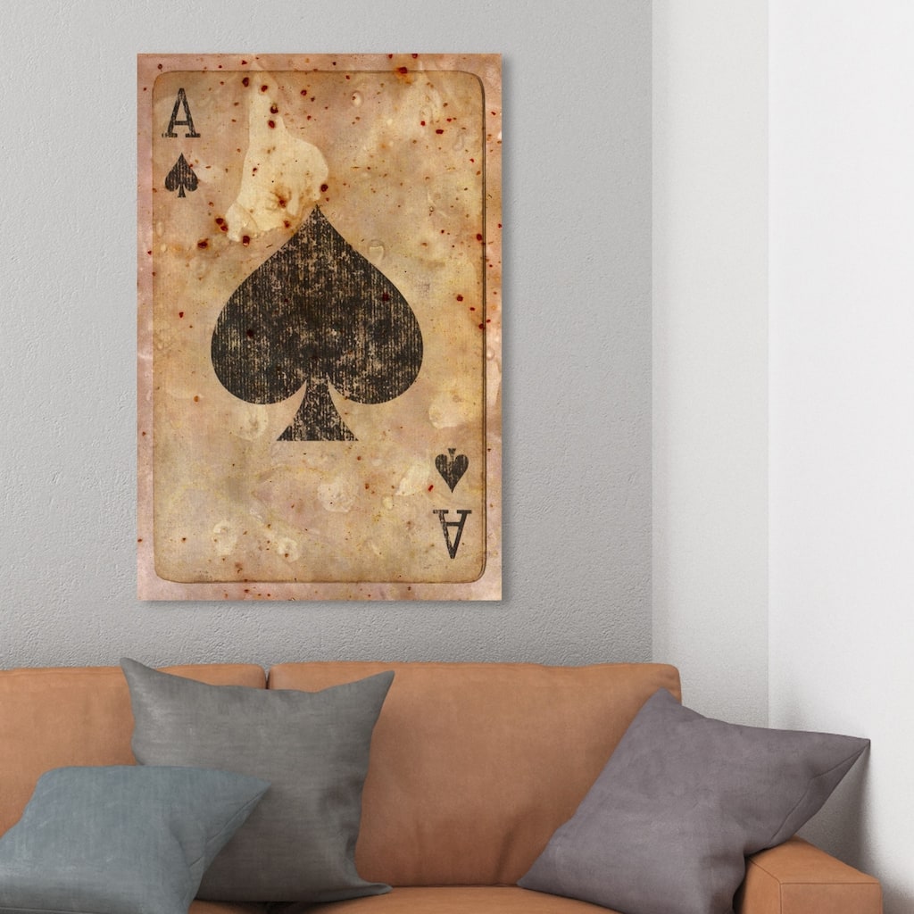 Wynwood Studio 'Ace of Spades' Entertainment and Hobbies Wall Art Canvas Print - Black, Brown