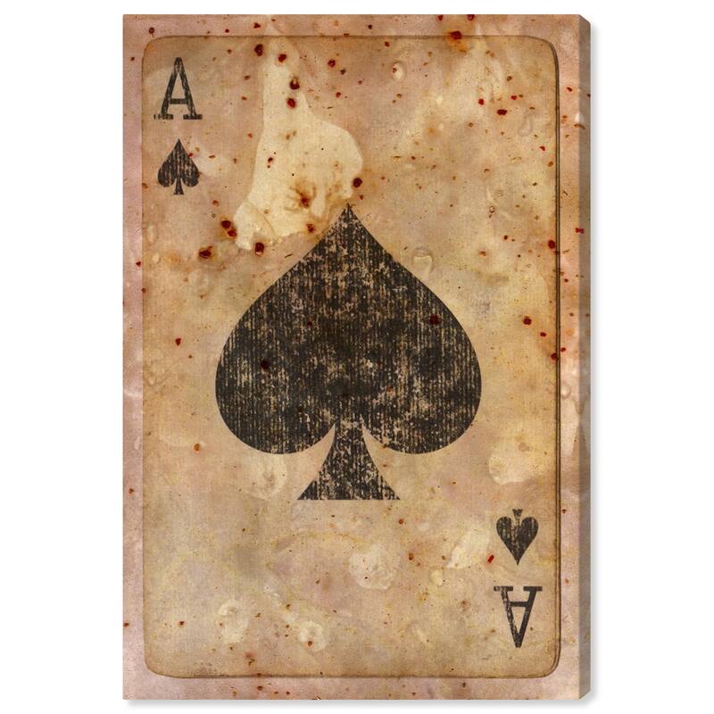 Wynwood Studio 'Ace of Spades' Entertainment and Hobbies Wall Art Canvas Print - Black, Brown