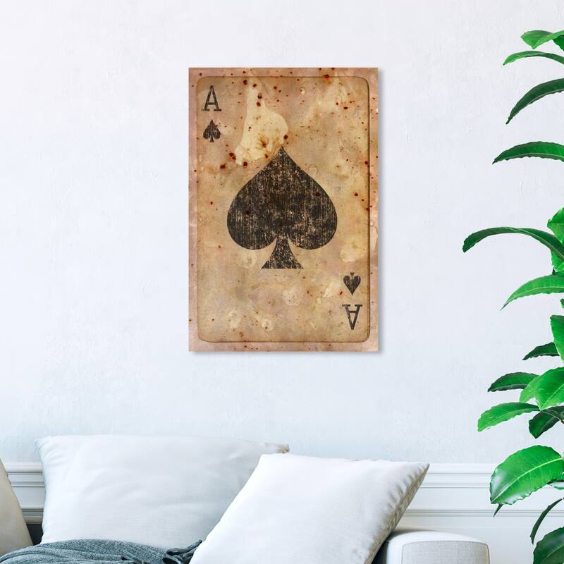 Wynwood Studio 'Ace of Spades' Entertainment and Hobbies Wall Art Canvas Print - Black, Brown - 16 x 24