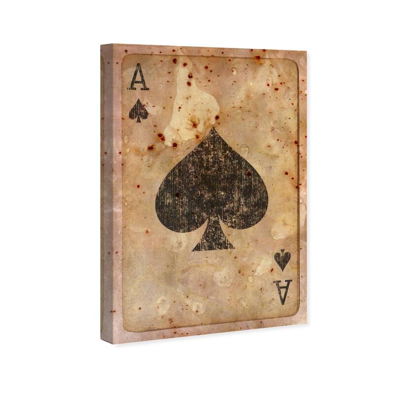 Wynwood Studio 'Ace of Spades' Entertainment and Hobbies Wall Art Canvas Print - Black, Brown
