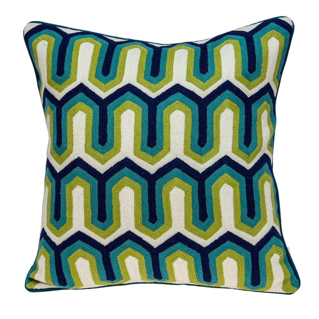 Parkland Collection Handmade Monte Transitional Multicolored Pillow Cover With Poly Insert