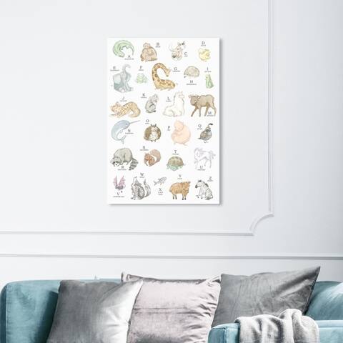 Wynwood Studio 'Baby Alphabet' Animals Wall Art Canvas Print - White, Brown