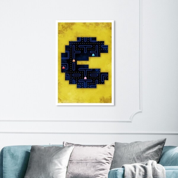 Wynwood Studio 'Classic Arcade Game' Entertainment and Hobbies Wall Art Canvas Print - Yellow, Blue