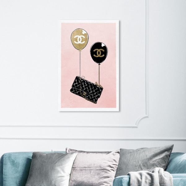 Wynwood Studio 'Balloon Purse' Fashion and Glam Wall Art Canvas Print - Pink, Black
