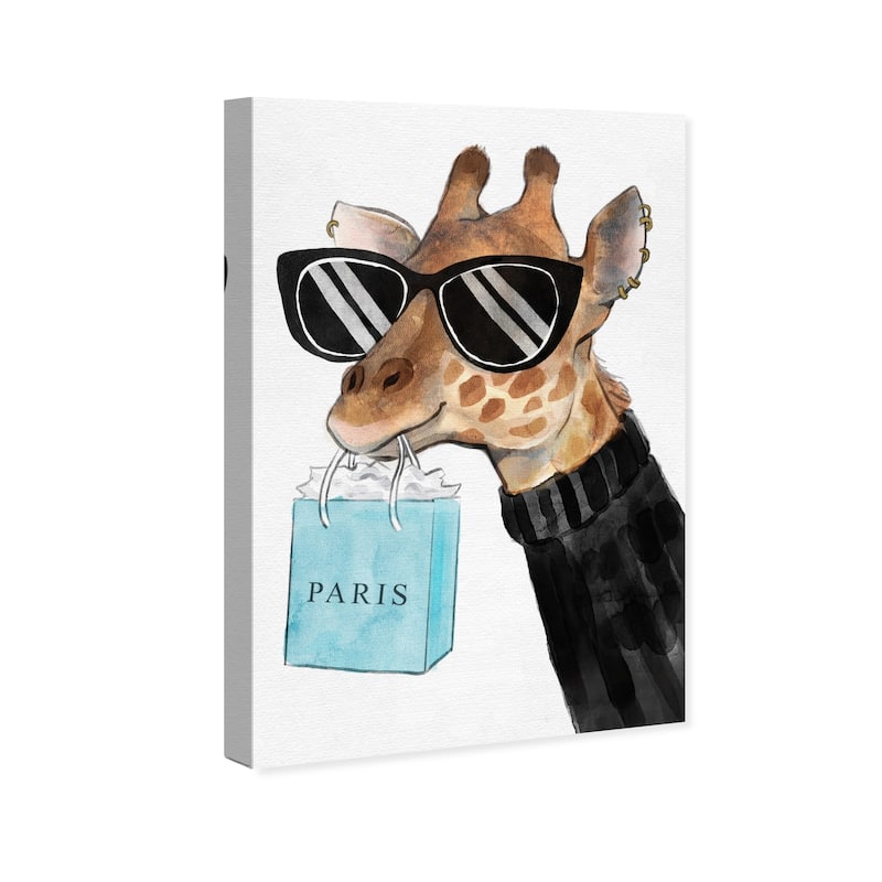 Wynwood Studio '28557 Fabulous Giraffe' Animals Wall Art Canvas Print - Black, Brown