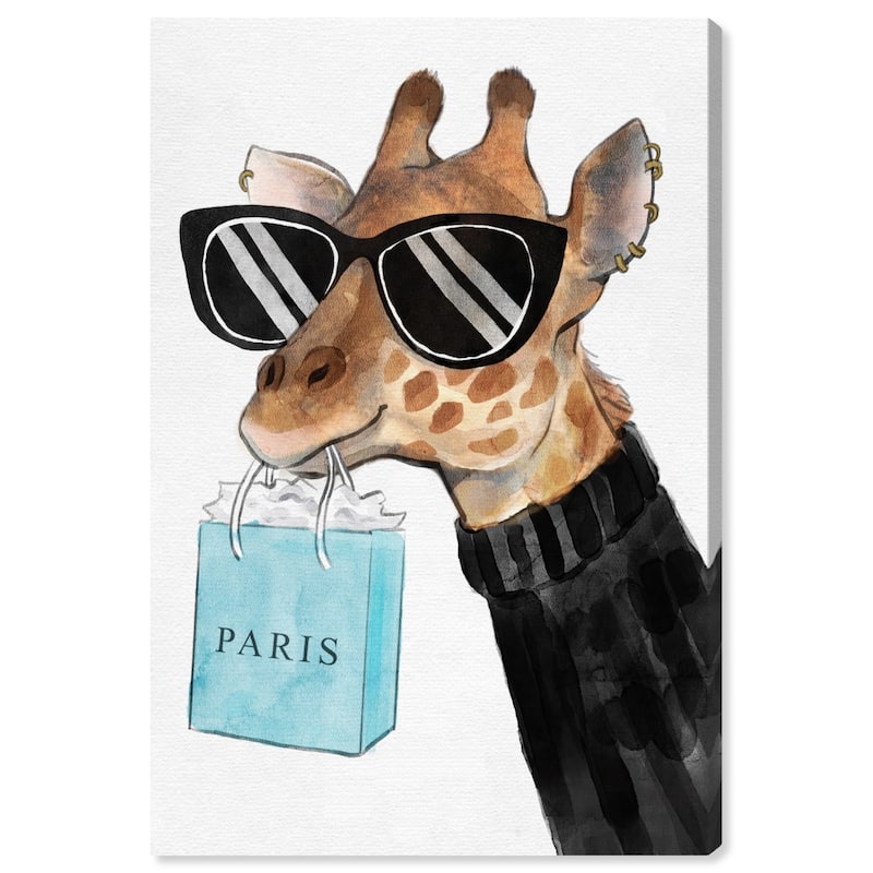 Wynwood Studio '28557 Fabulous Giraffe' Animals Wall Art Canvas Print - Black, Brown
