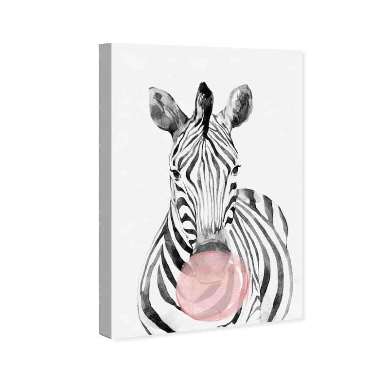 Wynwood Studio 'Zebra Bubblegum' Animals Wall Art Canvas Print - Pink, Black